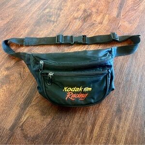 VINTAGE 90s NASCAR Kodak Film Racing Fanny Pack x3 Zippered Compartments Adj.
